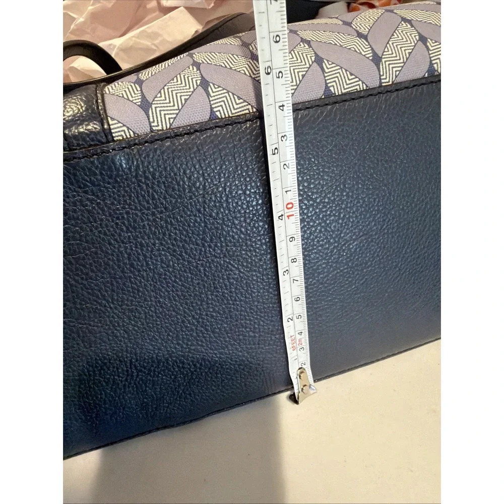 BRIGHTON INTERLOK‎ COLLECTION BLUE ROOMEY TOTE COATED CANVAS LEATHER $450 Retail